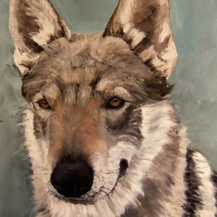 AR'WANN . chien loup tchécoslovaque (peinture)