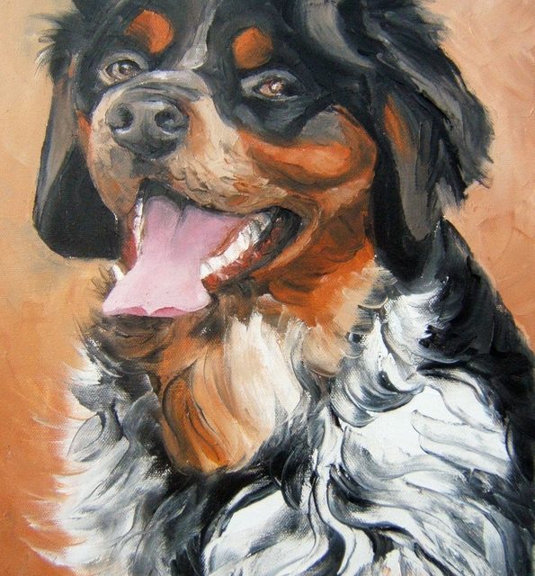 ATHOS . épagneul tricolore (peinture)