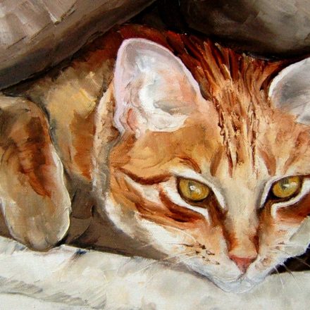 LOULOU . chat tigré (peinture)