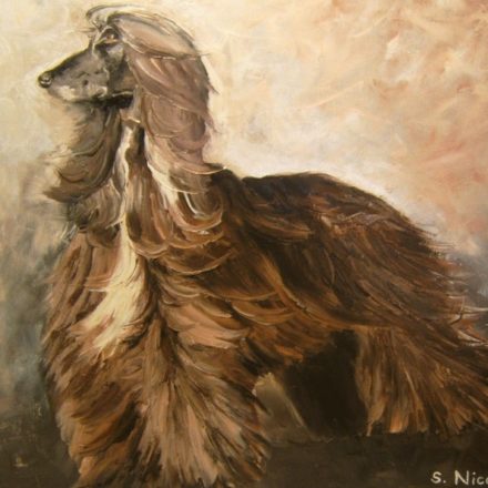 NAOMIE . lévrier afghan (peinture)