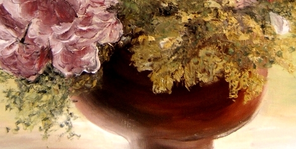 BOUQUET FLORAL . huile couteau