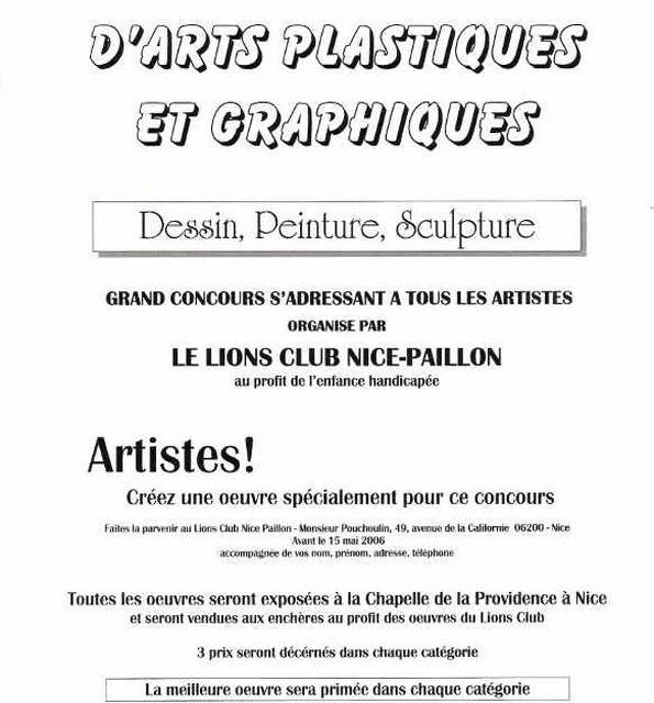 Concours LIONS CLUB . Nice (réglement)