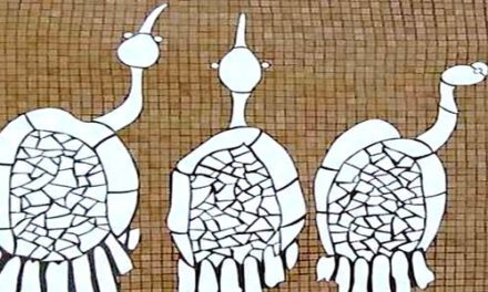 LES 3 ECHASSIERS . mosaïque murale