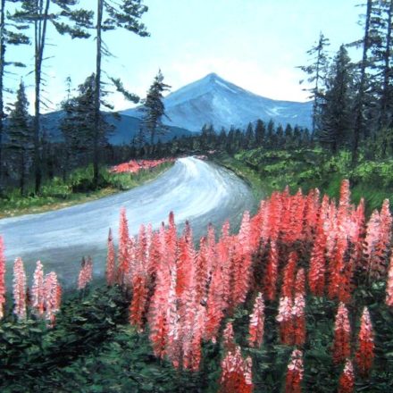 LUPINS EN FORÊT (peinture)