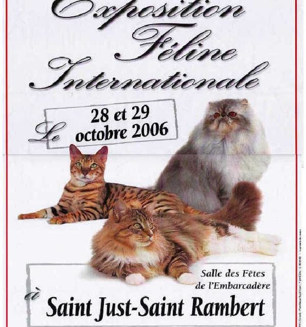 Exposition Féline Internationale St JUST St RAMBERT. 1ère Edition (affiche)