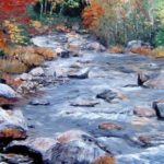 TORRENT EN AUTOMNE . huile couteau