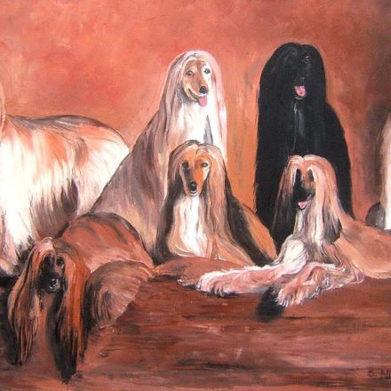 LEVRIERS AFGHAN (peinture)