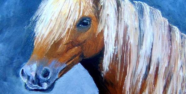 CHEVAL . huile couteau
