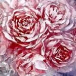 PETALES DE ROSES . huile couteau